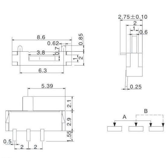 MSK-03J(左復位)撥動開關(guān)
