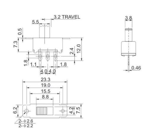 SS-12F32(1p2t)撥動開關