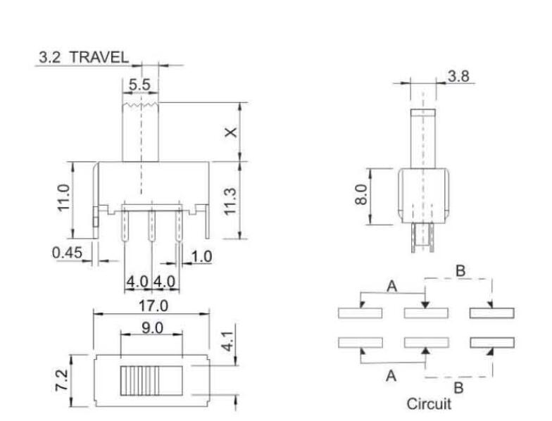 SS-22F06(2P2T)撥動開關