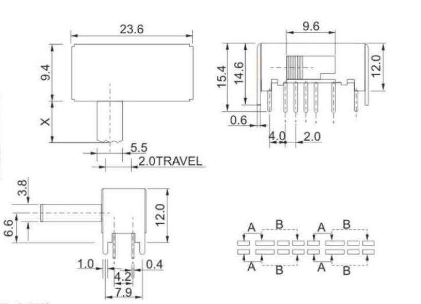 SK-43D01(4P3T)撥動開關
