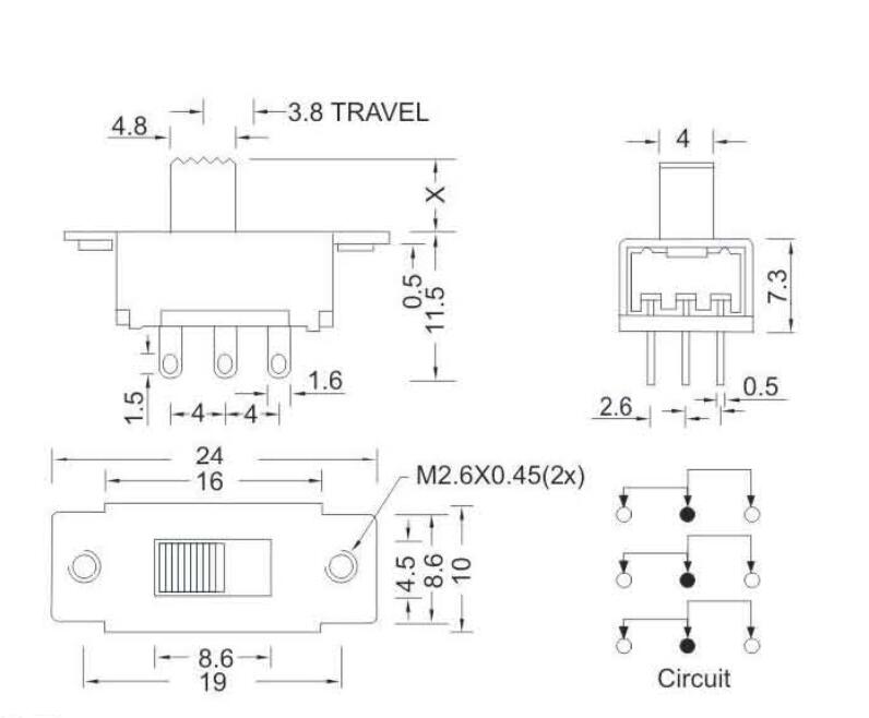 SS-32H01(3P2T)撥動(dòng)開(kāi)關(guān)