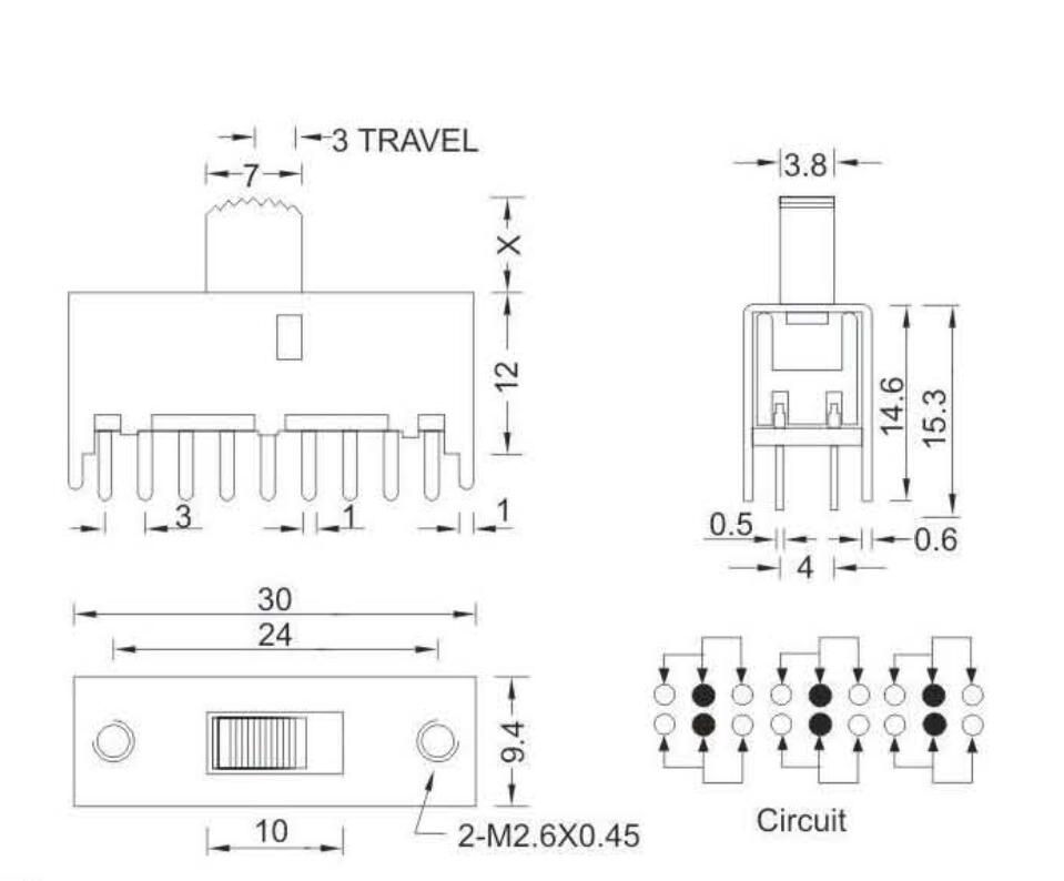 SS-62F01(6P2T)撥動(dòng)開關(guān)