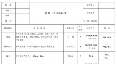 輕觸開關(guān)簧片檢驗流程怎么寫